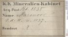 Etiketten zu Marmor (NHMW-MIN-Bd8535)